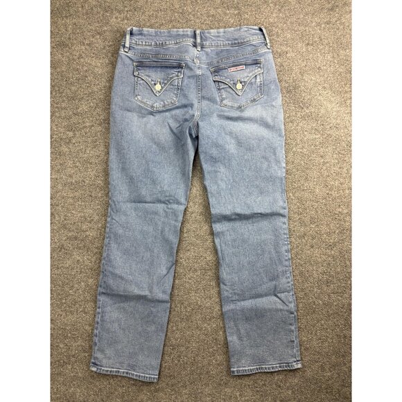 Hudson Jeans Womens 10 Light Wash Straight Leg Stretch Mid Rise Flap Pockets - Picture 7 of 8